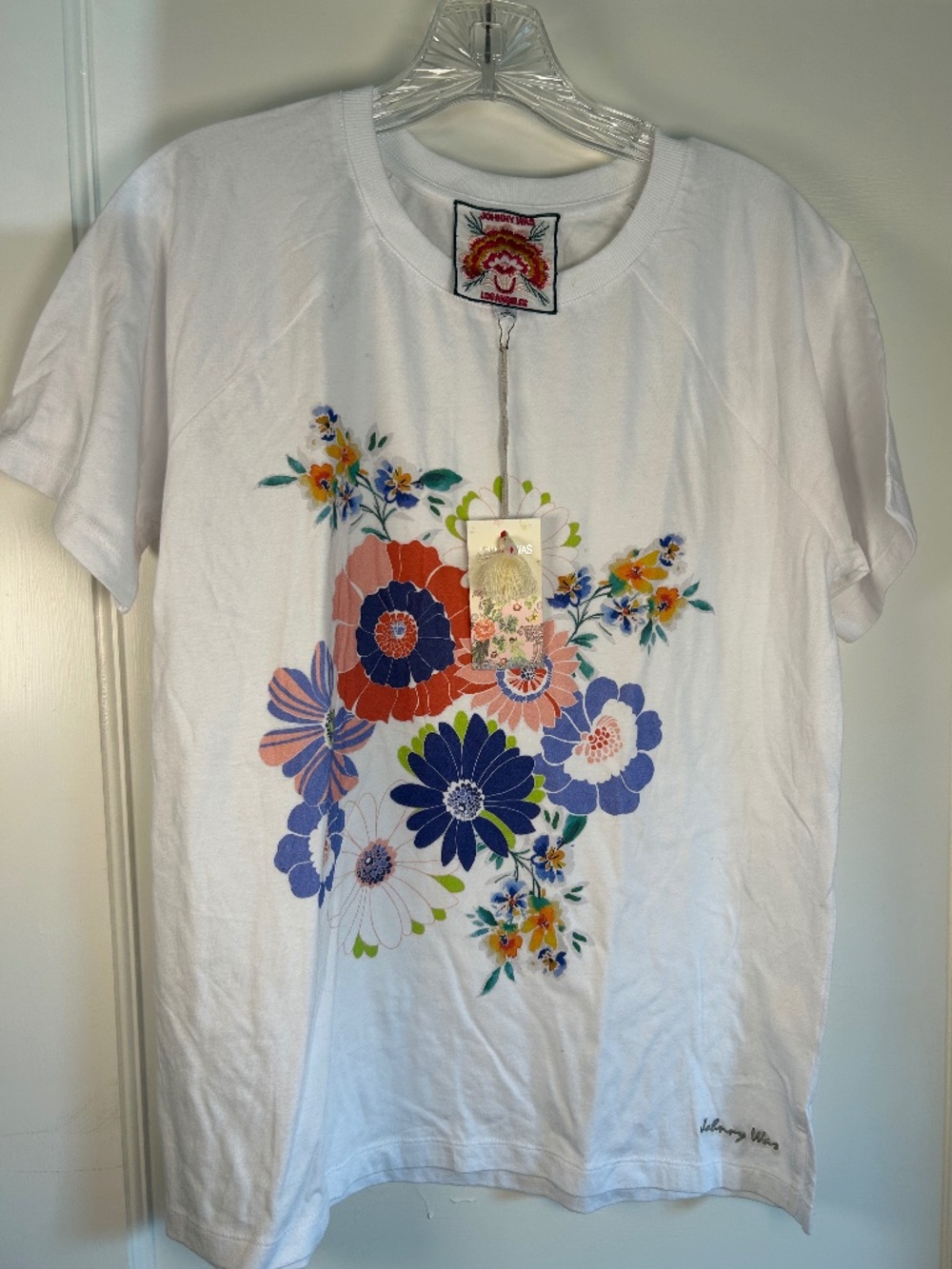 NWT Johnny Was printed white Everyday T-shirt Size small Boho summer cottagecore